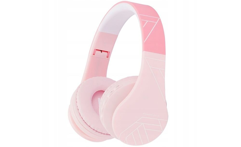 Słuchawki nauszne POWERLOCUS P1 Bluetooth AUX 3.5 mm microSD radio FM, słuchawki po skosie na kolorowym tle