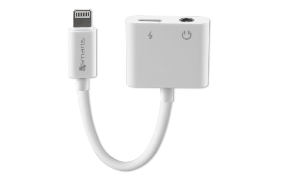 Adapter Lightning - Lightning/Jack 3.5 mm 4SMARTS - adapter na białym tle
