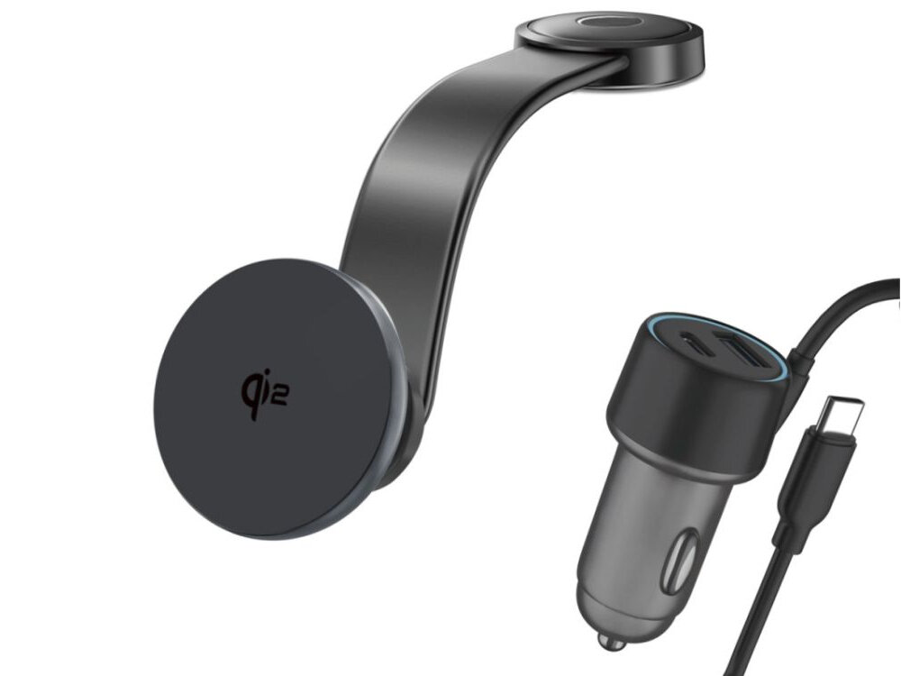 4smarts Ład. indukcyjna Car Charging 15W + ładowarka samochodowa szary/grey 540988