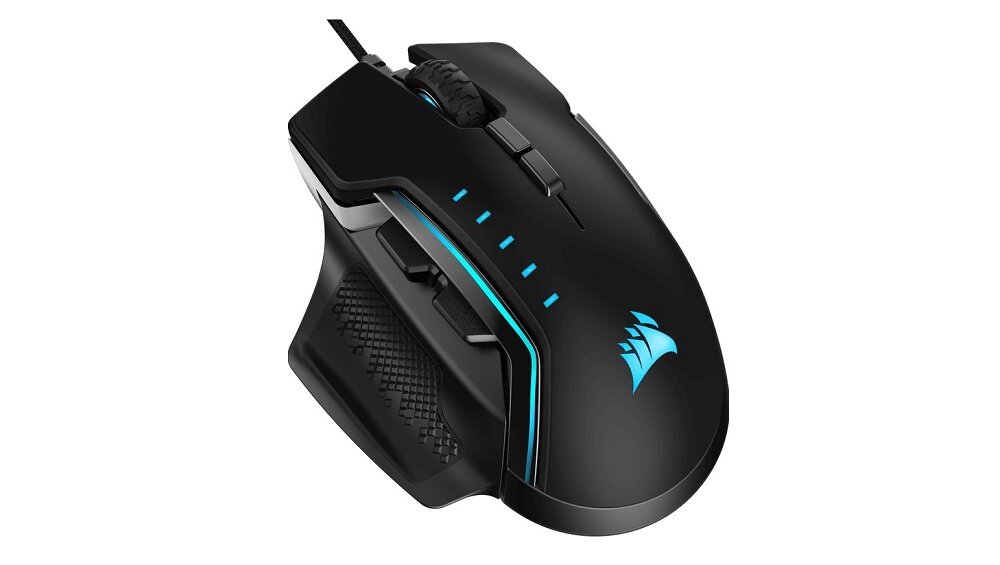Mysz CORSAIR Glaive RGB Pro Aluminium Czarny widok ogólny góra