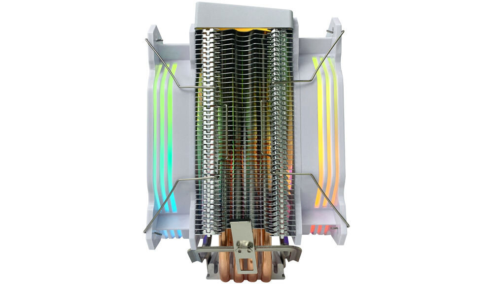 RAMPAGE Octagon C60 Chłodzenie procesora LGA 1700/AM5 1800RPM 2 wentylatory 120mm ARGB efektywne odprowadzanie ciepła podwójny wentylator stabilna temperatura wydajnośc trwałość procesora wysoka skutecznośc chłodzenia