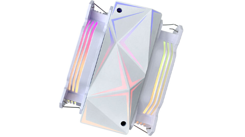 RAMPAGE Octagon C60 Chłodzenie procesora LGA 1700/AM5 1800RPM 2 wentylatory 120mm ARGB dwa wentylatory średnica 120 mm optymalny przepływ powietrza 57 CMF szybkie rozpraszanie ciepła utrzymanie stabilnej temperatury procesora dwa wentylatory równomierne chłodzenie