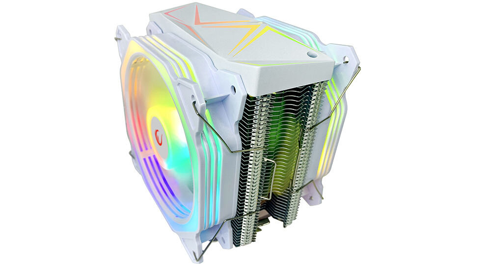 RAMPAGE Octagon C60 Chłodzenie procesora LGA 1700/AM5 1800RPM 2 wentylatory 120mm ARGB prędkość obrotowa wentylatorów do 1800 RPM wysoka prędkość wentylatorów granie renderowanie grafik utrzymanie temperatury na optymalnym poziomie