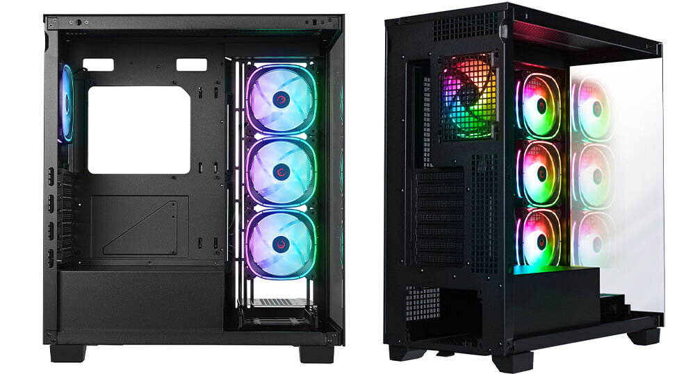 Rampage Hydra V1 Obudowa PC 4x wentylator USB C/USB A ARGB + hub E-ATX, czarna solidność wykonania trwałośc materiałów długotrwałe użytkowanie ochrona dla najcenniejszych komponentów stylowy wygląd dla wymagajacych użytkowników funkcjonalna obudowa