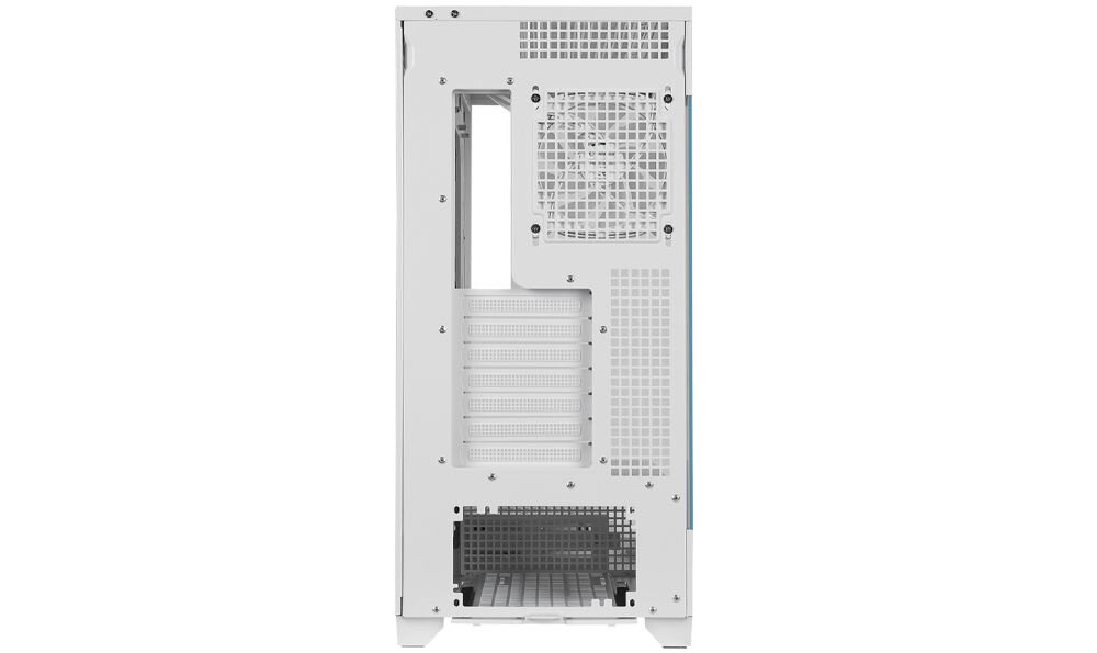 Rampage Hydra V1 Obudowa PC 4x wentylator USB C/USB A ARGB + hub E-ATX, biała przestronne wnętrze obsługa kart graficznych o długości do 400 mm wysokie systemy chłodzenia procesora dla entuzjastów overclockingu wygodny montaż zarządzanie przestrzenią dedykowane miejsce na dyski SSD i HDD łatwe rozbudowanie pamięci masowej w systemie