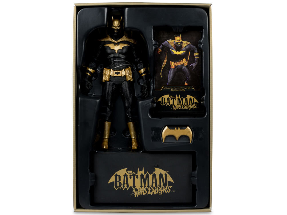 Figurka MCFARLANE DC Multiverse Batman of Earth-22 Batarang, podstawa figurki, autentyczna karta graficzna i podstawa do ekspozycji kart graficznych