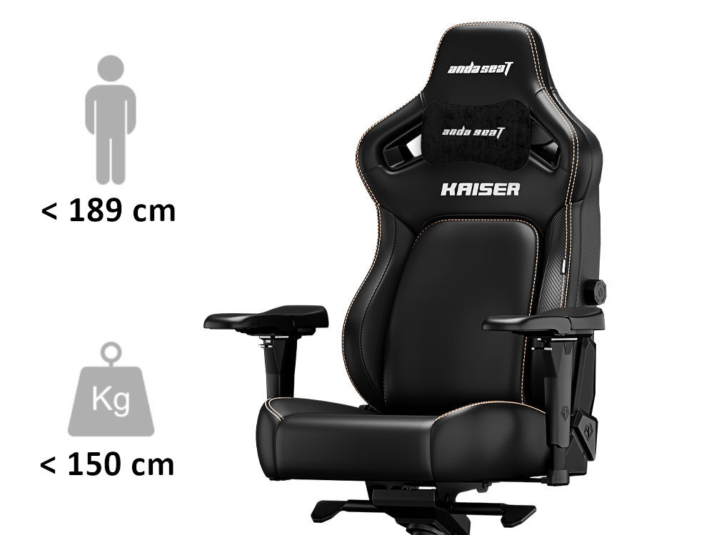 ANDA SEAT Kaiser 4 L Konstrukcja fotela stalowej ramie Maksymalne obciążenie wynosi do 150 kg 170–189 cm L