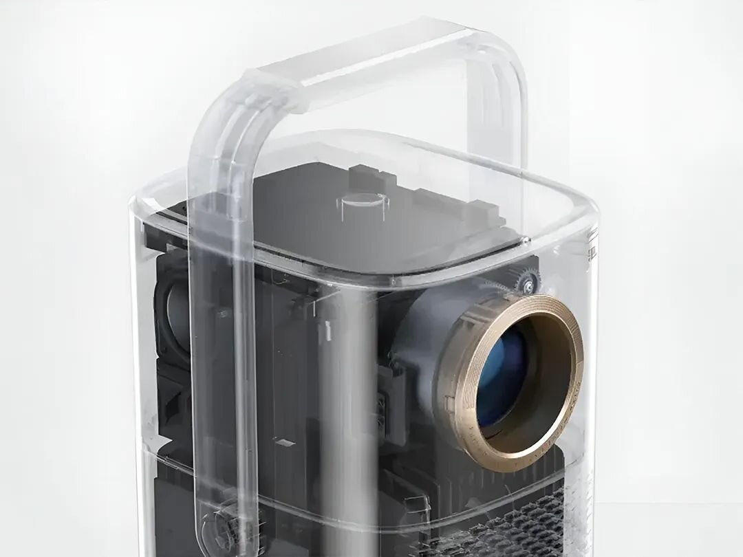 Projektor YABER T2 Plus - Design odporny na kurz i pył, projektor po skosie z przezroczystą obudową