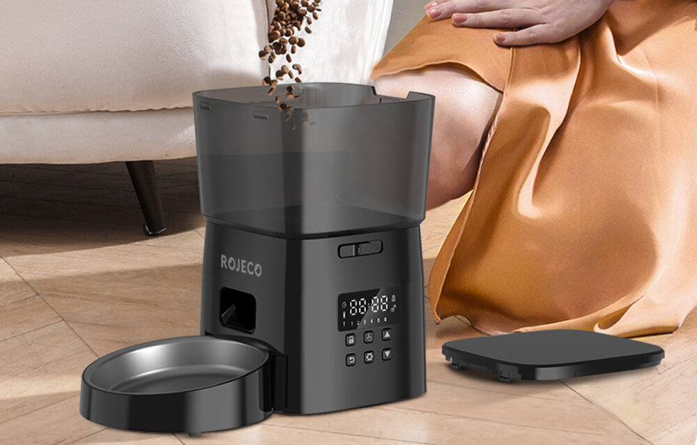 Inteligentny dozownik karmy Rojeco pojemność 2 litry zbiornik blokada