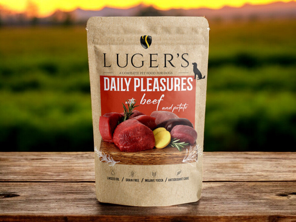 Karma dla psa LUGERS Daily Pleasures Wołowina z ziemniakami 500 g karma w puszce na blacie