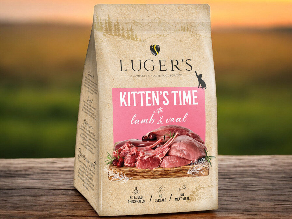 Karma dla kota suszona LUGER'S Kitten's Time Jagnięcina z cielęciną 500 g karma w na blacie