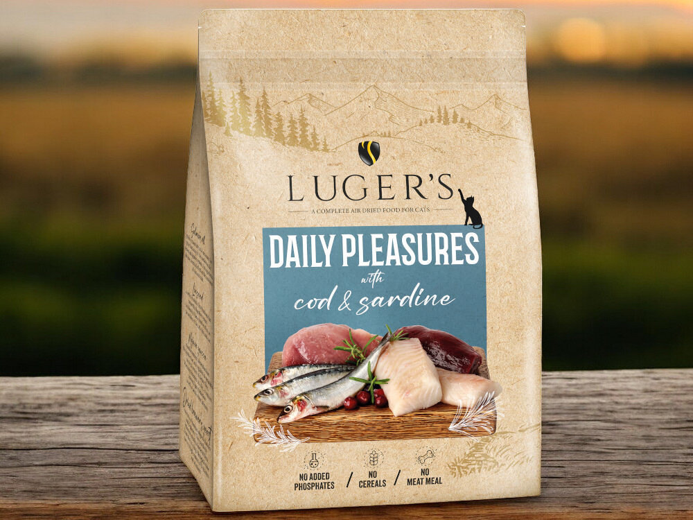 Karma dla kota suszona LUGER'S Daily Pleasures Dorsz z sardynką 1 kg karma w na blacie