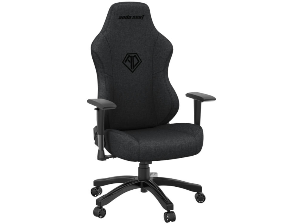 Fotel ANDA SEAT Phantom 3 L Ciemnoszary prezentacja fotela od przodu na białym tle wypełnienie pianka Memory Foam dopasowanie do sylwetki użytkownika trwałe podparcie komfort