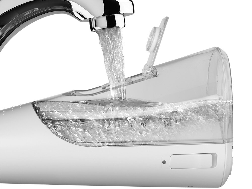 Irygator WATERPIK WF-21 Biały cechy produktu, system kontroli ciśnienia, pojemny zbiornik, w sam raz do podróży, wodoodporny