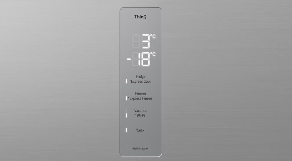 LODÓWKA LG GBV7270EPY sterowanie elektroniczne panel ustawienia temperatura