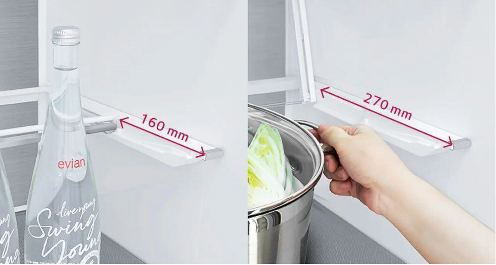 LODÓWKA LG GBV7270EPY wygoda składana półka wysokie naczynia komfort przechowywania