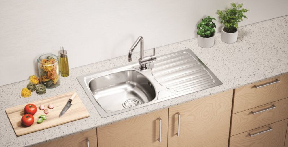 Zlewozmywak ALVEUS Basic 170 1084499K Len 1-komorowy Odwracalna konstrukcja możliwości aranżacja