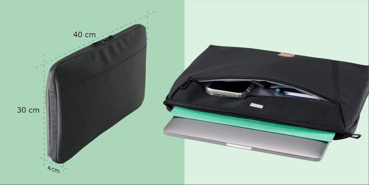 Etui na laptopa HAMA Extreme Protect D30 15.6 - 16.2 cali Przemyślany organizer wymiary 40 cm 30 cm 4 cm