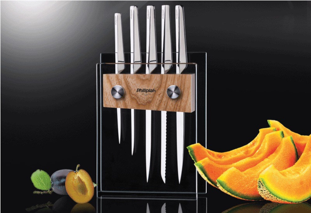 Zestaw noży PHILIPIAK Stalowe w szklanym stojaku