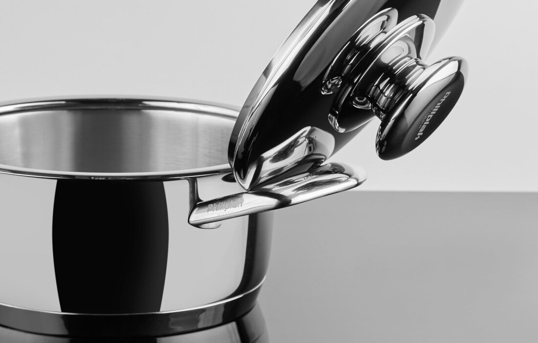 Zestaw garnków PHILIPIAK Versatile (8 elementów) Wysoka jakość wykonanie stal nierdzewna 316Ti wzbogacenie tytan zdrowy styl gotowania