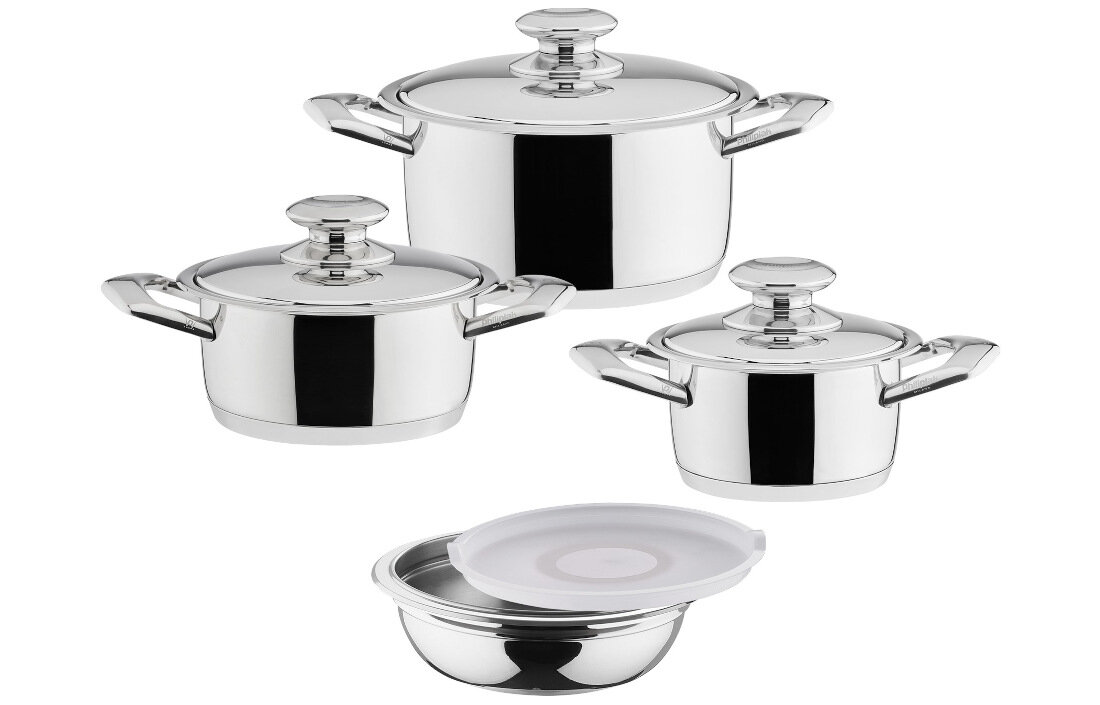 Zestaw garnków PHILIPIAK Versatile (8 elementów) Wyprofilowane ranty precyzja kontrola