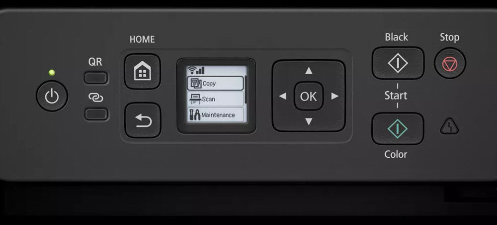 Urządzenie wielofunkcyjne CANON Pixma G3480 Druk w kolorze, Automatyczny druk dwustronny, Wi-Fi  zbliżenie na ekran urządzenia ekran przekątna przyciski szybka nawigacja po menu