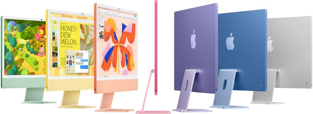 Komputer APPLE iMac 2024 23.5 Retina M4 (8 rdzeni) 16GB RAM 256GB SSD macOS Żółty kolory wybór modele