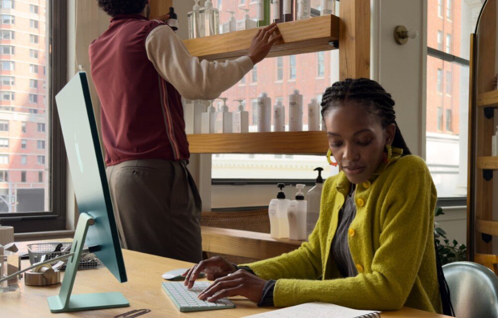 Komputer APPLE iMac 2024 23.5 Retina M4 (8 rdzeni) 16GB RAM 256GB SSD macOS Żółty procesor rdzenie wydajność ray tracing GPU