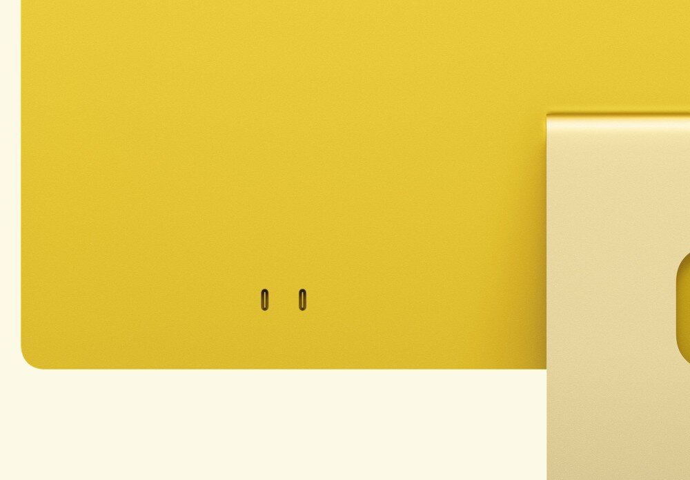 Komputer APPLE iMac 2024 23.5 Retina M4 (8 rdzeni) 16GB RAM 256GB SSD macOS Żółty porty podłączenie łączność Wi-Fi Bluetooth