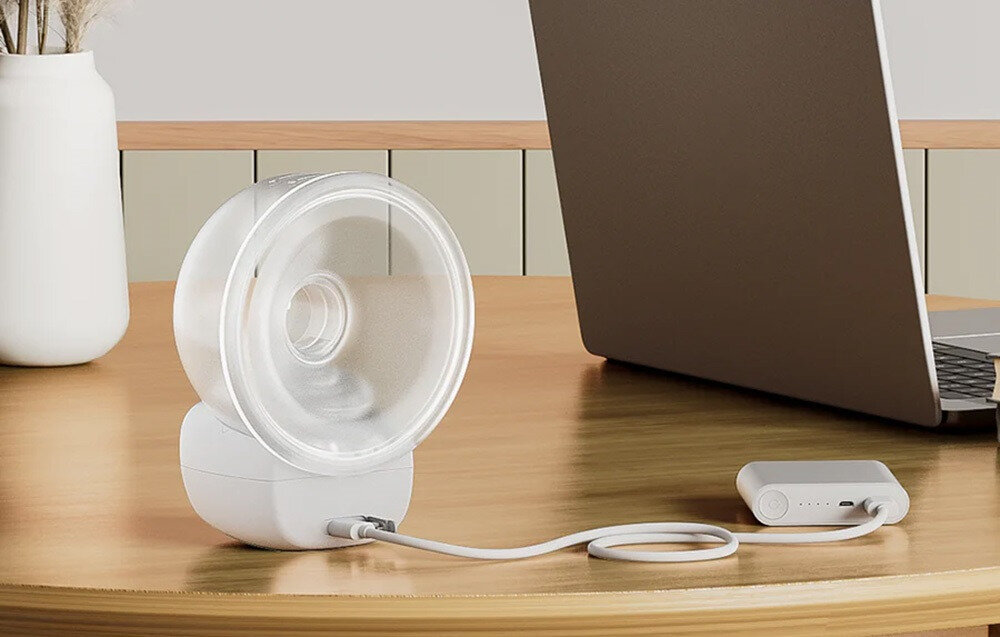 Laktator MOMCOZY S9 Pro Podwójny Fioletowy Długi czas pracy pojemna bateria szybki port port USB-C Funkcja automatycznego wyłączania