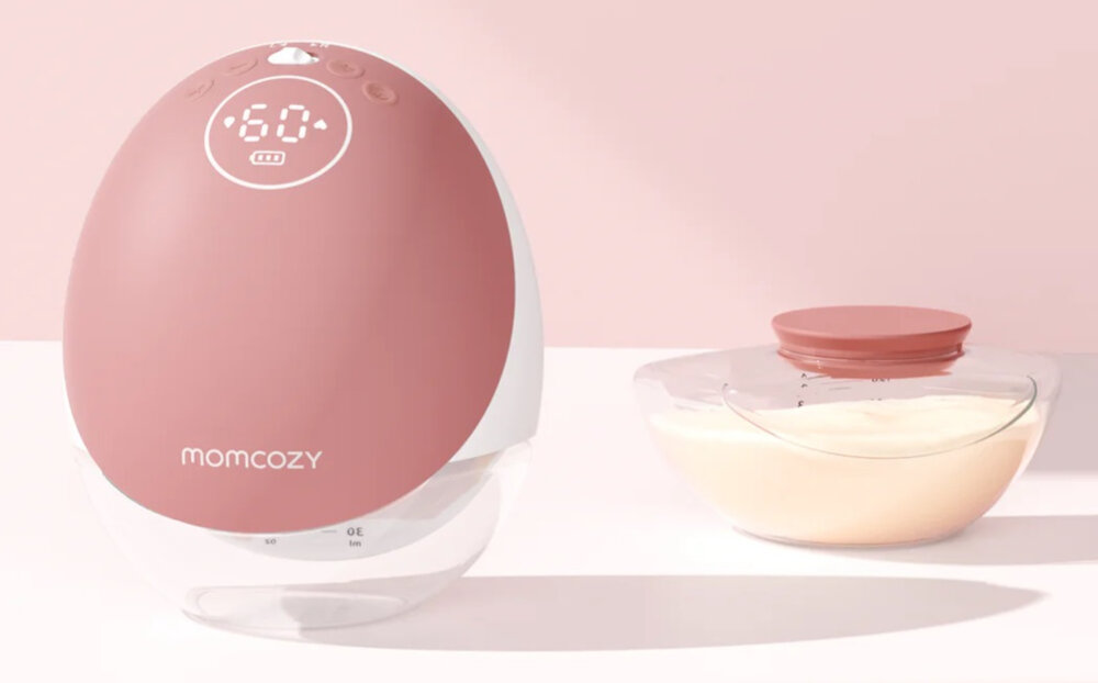 Laktator MOMCOZY M9 Pojedynczy Szary technologia ssania Silnik trzeciej generacji podciśnienie dostosowanie stymulacja ekspresja mieszany opcje wspomagające odpływ i produkcję mleka 15 poziomów