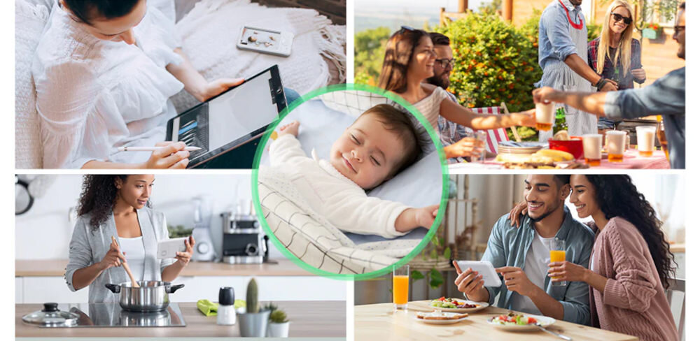 Niania elektroniczna MOMCOZY BM01 lifestyle wizualizacja wygląd prezentacja tło