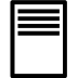 Ikona przedstawia prostokątny kształt z czterema poziomymi liniami na górze, przypominający listę lub dokument. Kolor ikony jest czarny.