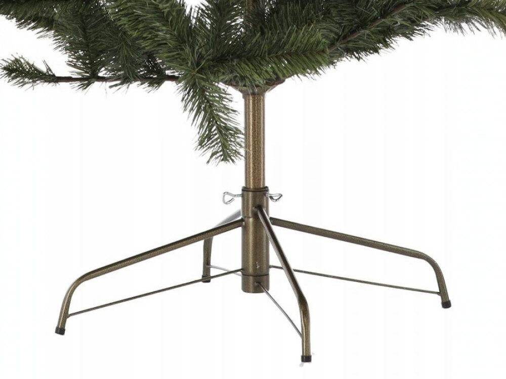 Choinka EXTRALINK Renata 3321 180 cm, stojak, montaż, stabilność, konstrukcja, na białym tle zbliżenie na podstawę choinki