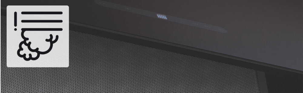 OKAP FRANKE DOWNDRAFT FDW 908 IB XS lifestyle ikona grafika para czarny filtr Wskaźnik nasycenia filtrów informacja