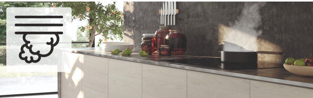 OKAP FRANKE DOWNDRAFT FDW 908 IB XS ikona grafika para kuchnia słoiki owoce gruszki Wysoka wydajność Wysokie parametry i silna moc skutecznie pochłania powietrze