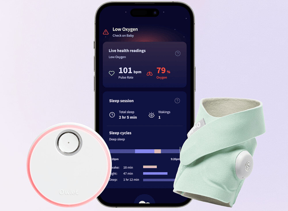 Niania elektroniczna OWLET Dream Sock Monitor oddechowy Miętowy