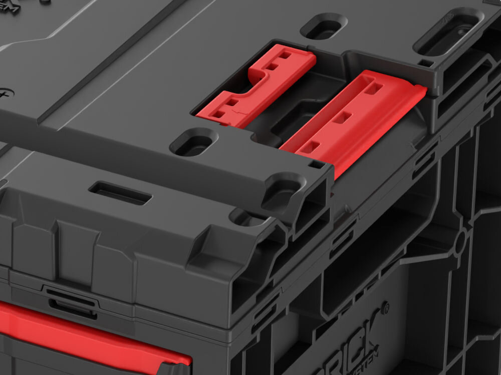 Skrzynka narzędziowa QBRICK System One Drawer 2 Plus Toolbox 2.0 uchwyty boczne wygodne przenoszenie montaż na ścianie platforma transportowa