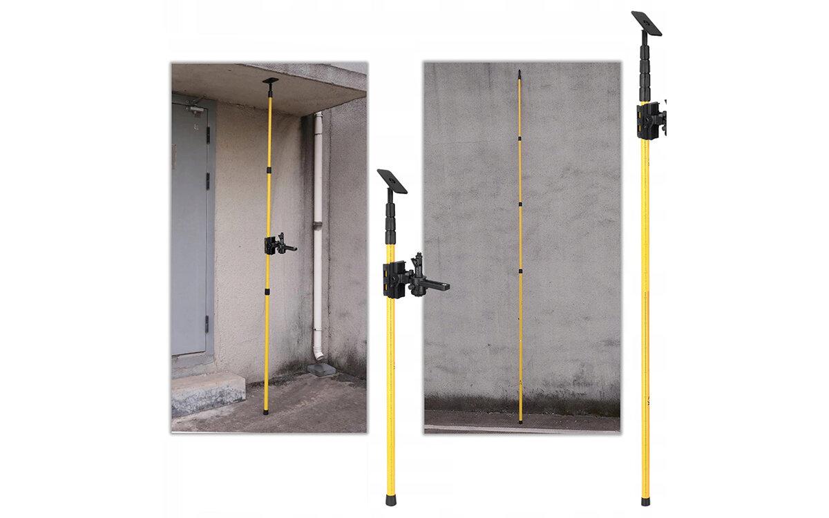 tatyw DEKO DKTYC07 + Adapter do skosów tyczka rozporowa do poziomic laserowych regulacja wszechstronnosc