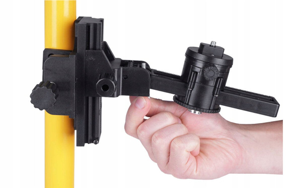 Statyw DEKO DKTYC07 + Adapter do skosów ustawianie platformy pod roznym katem nachylenie poziomicy wyznaczanie linii skosnych z modulow aluminiowych z elementami ABS