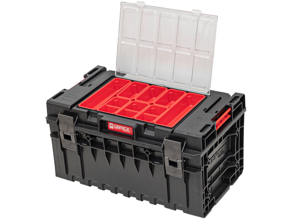 Qbrick System ONE 200 EXPERT organizer z pokrywą EXPERT i 8 kubełkami o różnych wymiarach