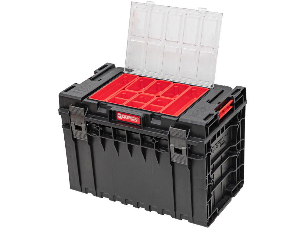 Qbrick System ONE 200 EXPERT organizer z pokrywą EXPERT i 8 kubełkami o różnych wymiarach