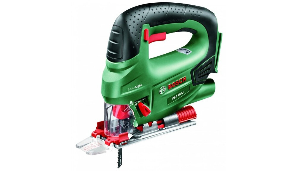 Wyrzynarka BOSCH PST 18 LI akumulatorowa wszechstronna do użytku domowego i niewielkich warsztatów system PowerLight wbudowana dioda świecąca do cięcia w drewnie i stali