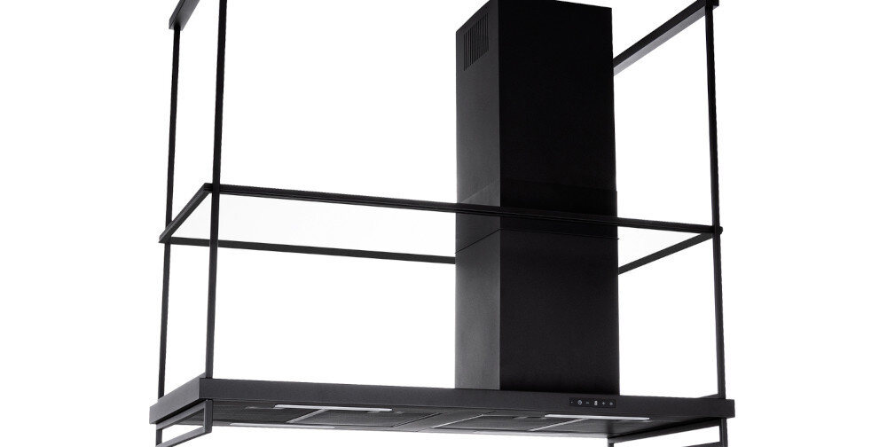 OKAP AKPO WK-9 LUNGO 150 CM.CZARNY T800 M3 front zdjęcie produktowe Wysoka wydajność turbina moc 800 m/h3 usuwa zapachy wilgoć opary czyste świeże powietrze