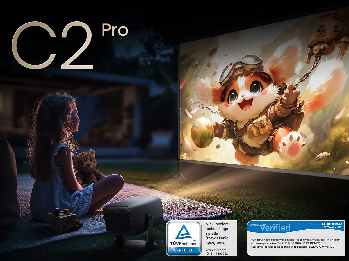 Projektor HISENSE C2 Pro - emisja szkodliwego niebieskiego światła