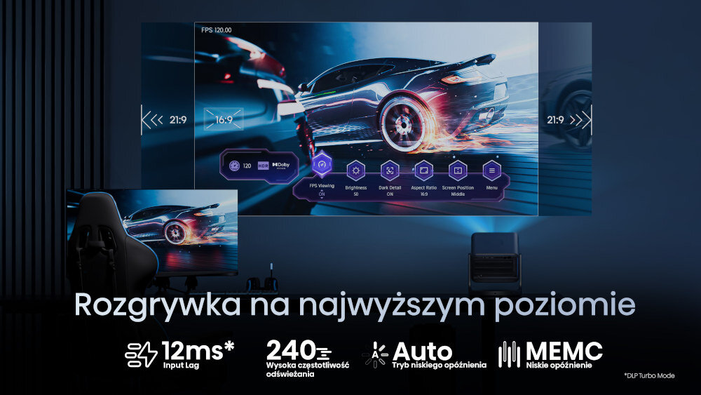 Projektor HISENSE C2 Pro - Gry bez opóźnień