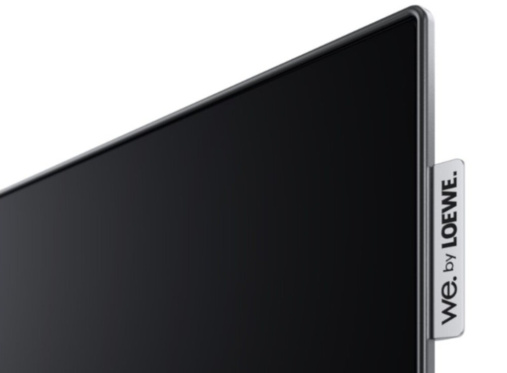 Telewizor LOEWE We See 65 - Wielofunkcyjny Smart TV, kadr telewizora pod skosem, górny kadr