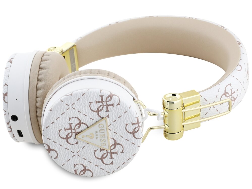 Słuchawki nauszne GUESS GUBH70E4PTMH
			słuchawki na białym tle czas pracy 32 godzin długie korzystanie port usb-c stopień ochrony ipx odporność na zachlapania