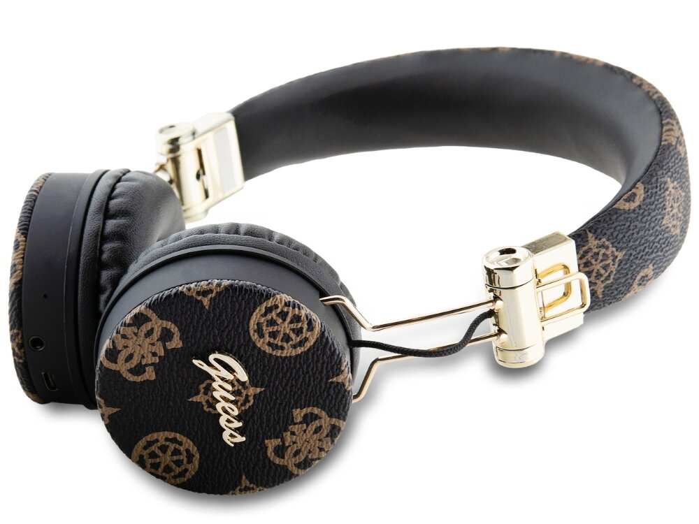 Słuchawki nauszne GUESS GUBH70EPOSMK
			słuchawki na białym tle czas pracy 32 godzin długie korzystanie port usb-c stopień ochrony ipx odporność na zachlapania