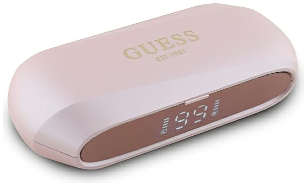 Słuchawki douszne GUESS GUTWSC2MCDSP - Dobre do smartfona, etui ładujące na białym tle